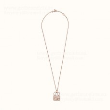 Hermes Constance Amulette Collier Avec Diamants Argent/Or Jaune/Or Rose