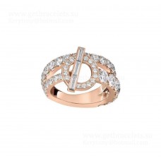 Hermes Echappée Double Bague Or Rose/Or Blanc UK Vente