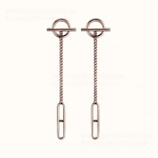Boucles d'oreilles Hermes Echappée Argent/Or jaune/Or rose