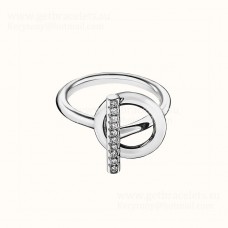 Bague Hermes Echappée Hermes avec diamants en or blanc pour femme