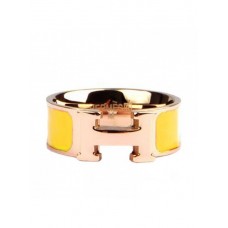 Bague Hermes Email Clic H en or jaune 18 carats avec jaune