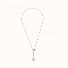 Pendentif Hermes Ex-Libris En Or Blanc Avec 1 Diamants