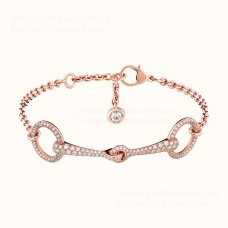 Hermes Filet DOr Bracelet Avec 201 Diamants Or Rose / Or Blanc Pour Femme UK Vente