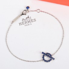 Bracelet Hermes Finesse avec pierres précieuses spinelles bleues or blanc