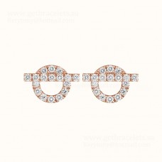 Boucles d'oreilles Hermes Finesse en or rose avec diamants