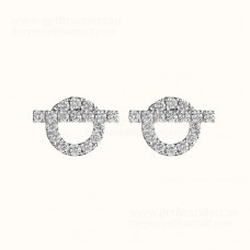 Boucles d'oreilles Hermes Finesse Or blanc avec diamants