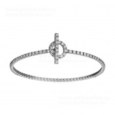 Bracelet Hermes Finesse Link en or blanc avec pavé de diamants au design perturbateur