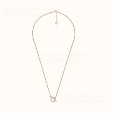 Collier Hermes Finesse Avec Diamants Or Rose/Argent