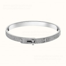 Bracelet Hermes Kelly avec pavé de diamants Argent/Or jaune/Or rose Prix le plus bas