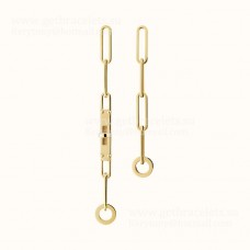 Hermes Kelly Chaine Boucles d'oreilles asymétriques Or rose/Or blanc