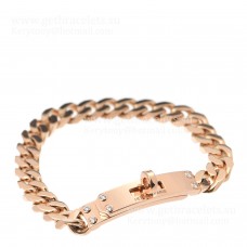 Bracelet Hermes Kelly Chaine en or rose avec diamants Belle revue