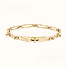 Bracelet Hermes Kelly Chaine avec 6 diamants Argent/Or jaune/Or rose Boutique de bijoux