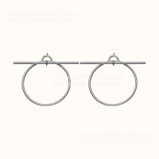 Boucles d'oreilles Hermes Loop Graphic Or Blanc