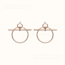 Boucles d'oreilles Hermes Loop Graphic Or Rose
