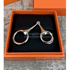 Bague/boucle d'écharpe Hermes Mors en or blanc