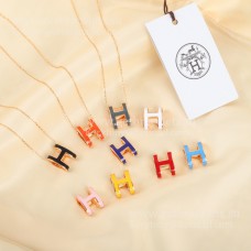 Collier Hermes POP Émail H Or Jaune/Or Rose/Or Blanc Collier Hermes POP Émail H Or Jaune/Or Rose/Or Blanc