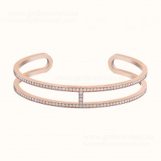Bracelet Hermes Ever Chaine Dancre avec pavé de diamants style or blanc/or rose Bracelet Hermes Ever Chaine Dancre avec pavé de diamants style or blanc/or rose