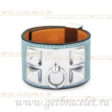Hermes Collier de Chien Bracelet Bleu Avec Argent Hermes Collier de Chien Bracelet Bleu Avec Argent