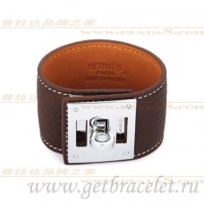 Bracelet Hermes Kelly Dog Marron Avec Argent Bracelet Hermes Kelly Dog Marron Avec Argent