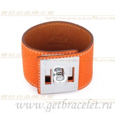 Bracelet Hermes Kelly Dog Orange Avec Argent