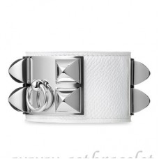 Hermes Collier de Chien Bracelet Blanc Avec Argent