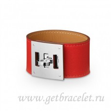 Bracelet Hermes Kelly Dog Rouge Avec Argent