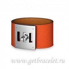 Bracelet Hermes Kelly Dog Orange Avec Argent