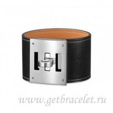 Bracelet Hermes Kelly Dog Noir Avec Argent