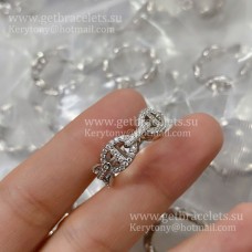 Bague Hermes Collier de Chien avec pavé de diamants en or rose/argent pour femme