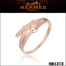 Bracelet Hermes Debridee En Or Rose Avec Diamants