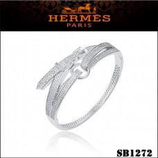Bracelet Hermes Debridee en or blanc avec diamants