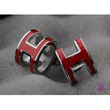 Boucles d'oreilles Hermes Pop H rouges en or blanc Boucles d'oreilles Hermes Pop H rouges en or blanc