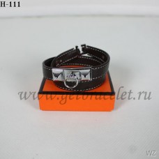 Hermes Rivale Double Wrap Bracelet Noir Argent