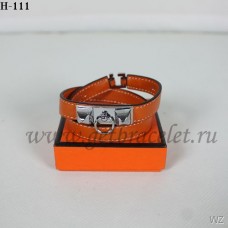 Hermes Rivale Double Wrap Bracelet Orange Argent