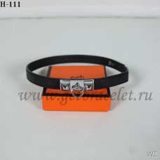 Hermes Rivale Double Wrap Bracelet Noir Argent