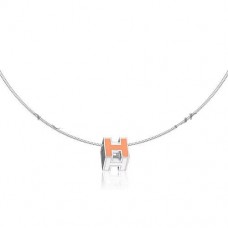 Hermes Cage dH Collier Rose en Laque Avec Or