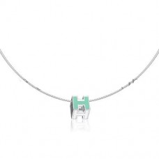 Hermes Cage dH Collier Bleu en Laque Avec Or