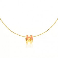 Collier Hermes Cage dH rouge en laque or jaune