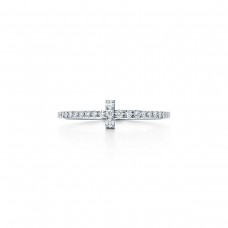 Tiffany T 925 Bague en argent avec croix entièrement diamants pour femme Tiffany T 925 Bague en argent avec croix entièrement diamants pour femme