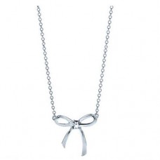 Tiffany Bow Or Blanc Bowknot Pendentif Clavicule Charme Collier Imitation