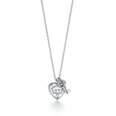 Retour à Tiffany Love Heart Tag Key Pendentif Collier Bijoux Femmes