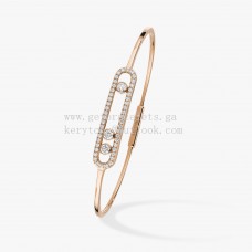 Messika Bracelet Diamants Move Pave Fin Or Rose et Or Blanc