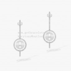 Messika Boucles D'Oreilles Flèche Lucky Move Avec Diamants Or Blanc et Or Rose