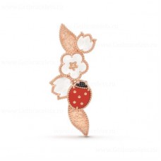 Van Cleef Arpels Lucky Clip Or Rose Cornaline Nacre Onyx