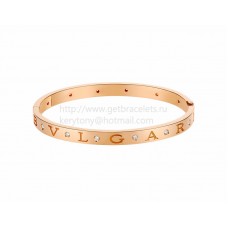 Bracelet jonc BVLGARI BVLGARI en or rose avec 12 diamants