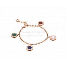 Bracelet BVLGARI BVLGARI en or rose avec nacre cornaline malachite lapis