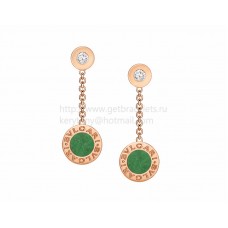 BVLGARI Boucles d'oreilles BVLGARI Or rose avec jade jadéite et diamants