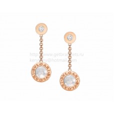 Boucles d'oreilles BVLGARI BVLGARI en or rose avec nacre et diamants