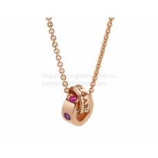 Collier BVLGARI BVLGARI en or rose avec améthystes et tourmalines roses