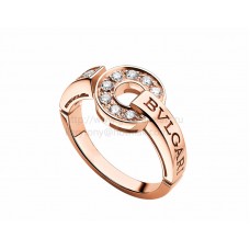 Bague BVLGARI BVLGARI en or rose avec pavé de diamants